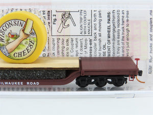 N Scale Micro-Trains MTL NSE 13-52 MILW Flat Car w/ Wisconsin Cheese Wheel