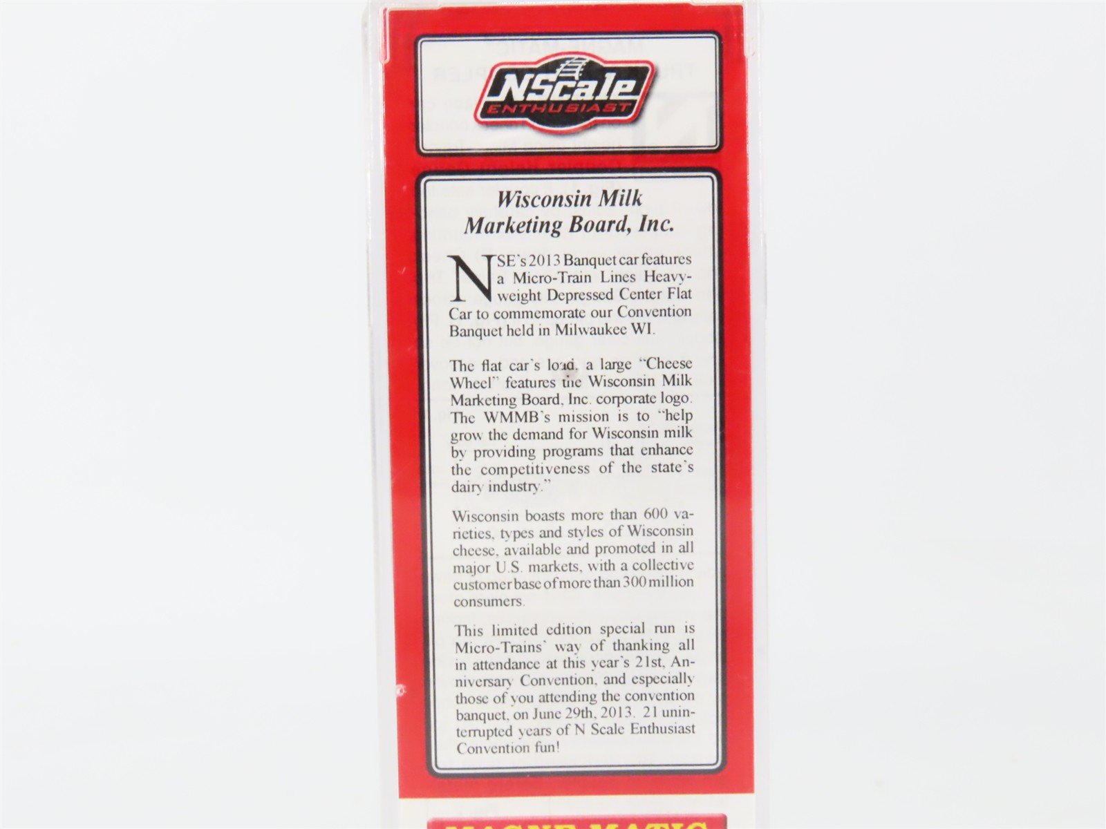 N Scale Micro-Trains MTL NSE 13-52 MILW Flat Car w/ Wisconsin Cheese Wheel