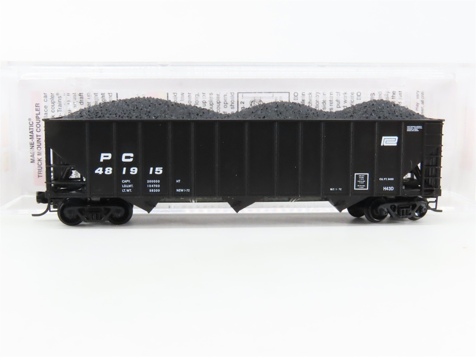 N Scale Micro-Trains MTL 10800660 PC Penn Central 3-Bay Hopper #481915 w/ Load
