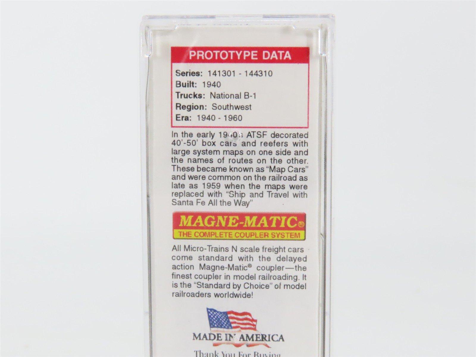 N Scale Micro-Trains MTL 02052117 ATSF Grand Canyon Line 40' Box Car #141741