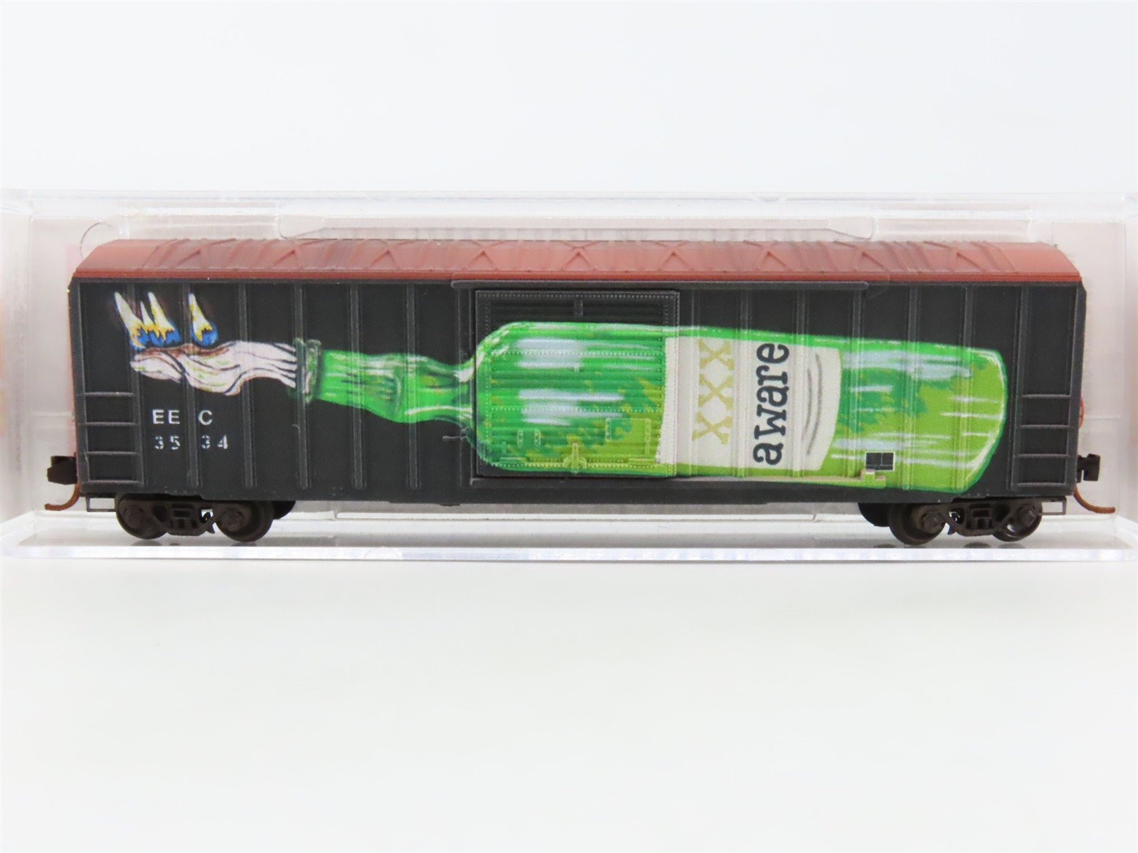 N Scale Micro-Trains MTL 02552880 EEC 50' Box Car #3534 - "Aware" w/ Graffiti