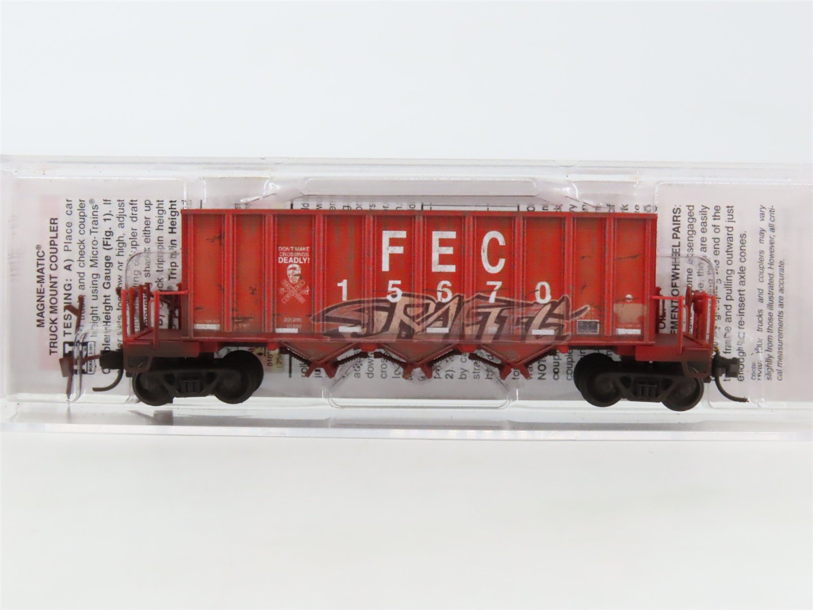 N Micro-Trains MTL 12545021 FEC 43' Rapid Discharge Hopper #15670 w/ Graffiti