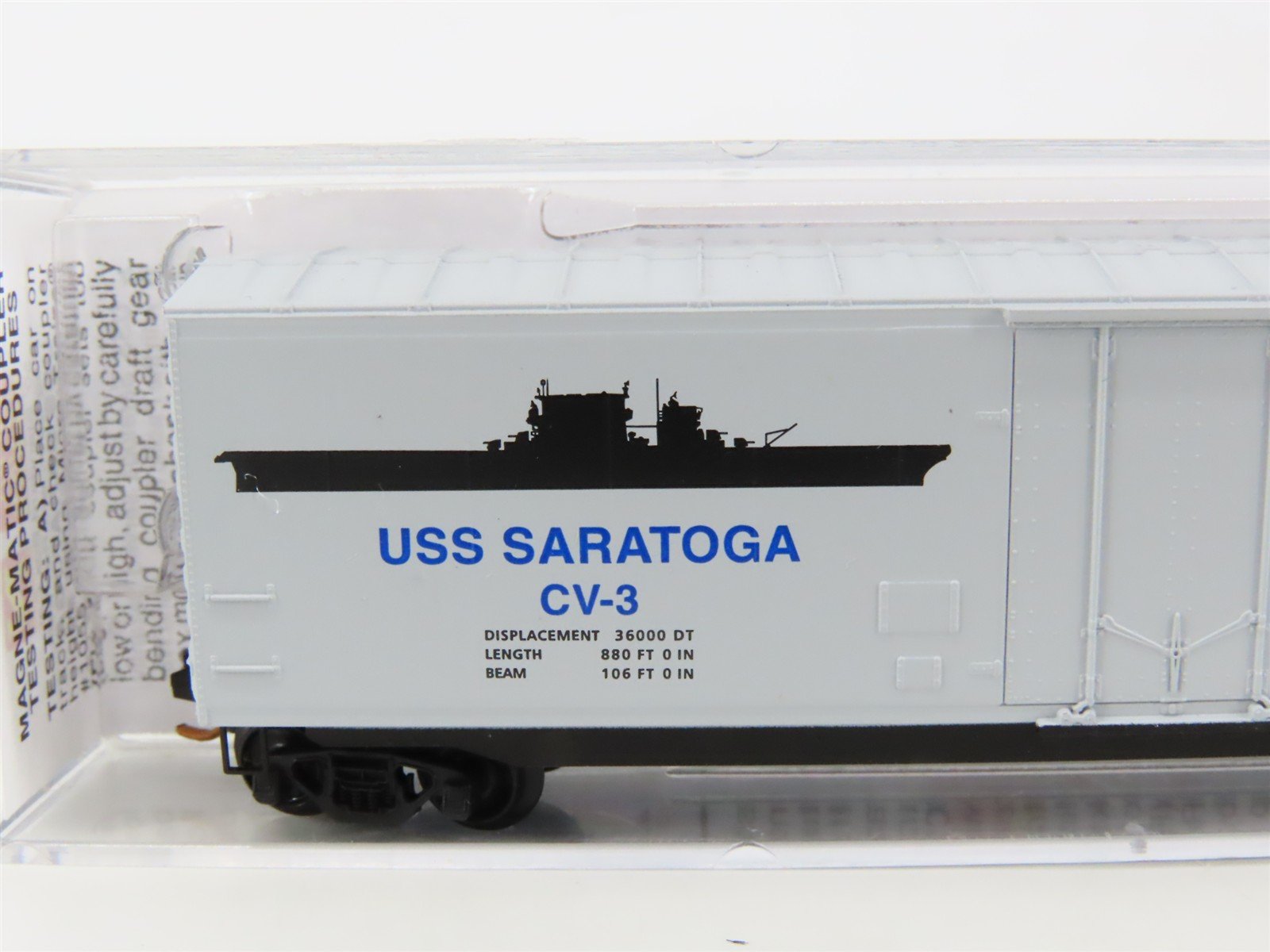 N Scale Micro-Trains MTL 03800409 Navy Series #9 USS Saratoga 50' Box Car #CV-3