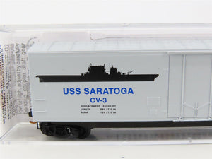 N Scale Micro-Trains MTL 03800409 Navy Series #9 USS Saratoga 50' Box Car #CV-3