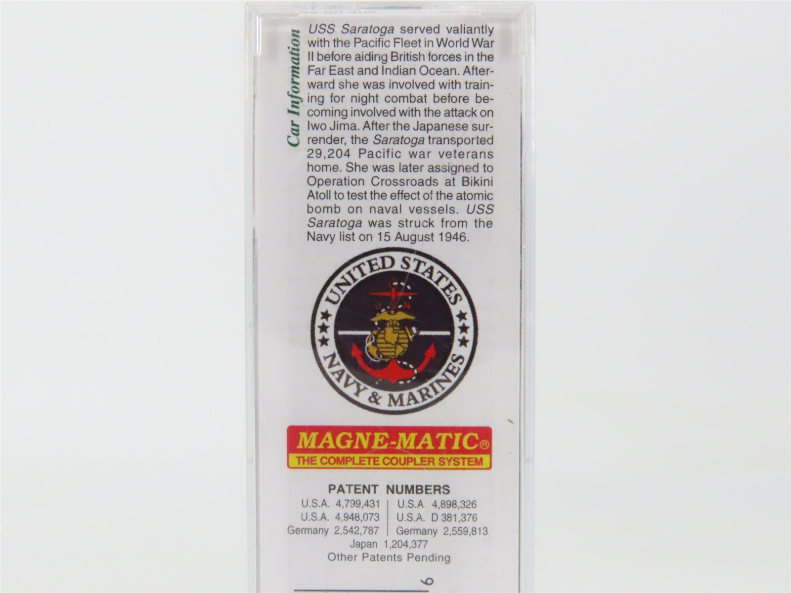 N Scale Micro-Trains MTL 03800409 Navy Series #9 USS Saratoga 50' Box Car #CV-3
