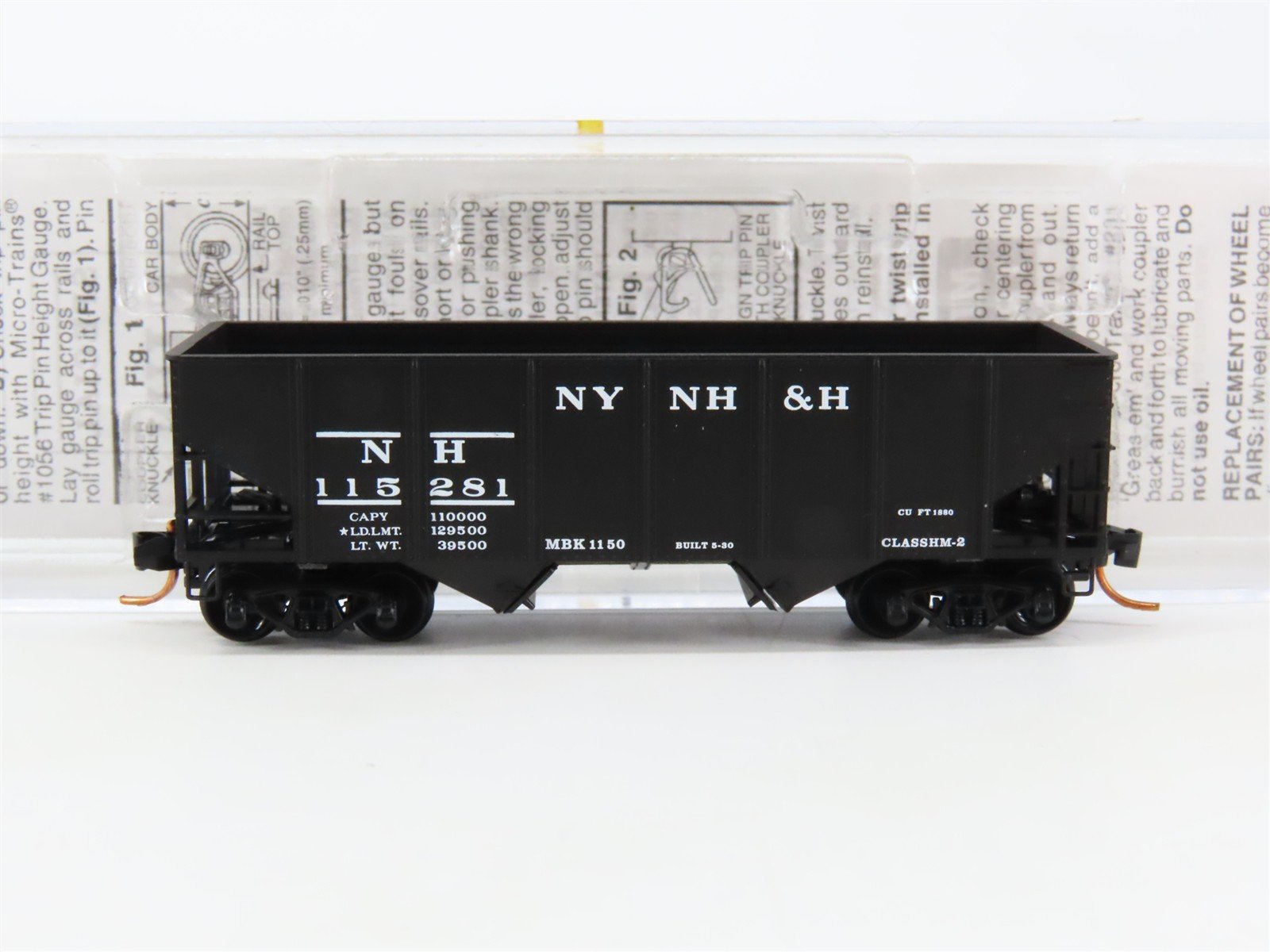 N Scale Micro-Trains MTL Special Run NYNH&H New Haven 2-Bay Open Hopper #115281