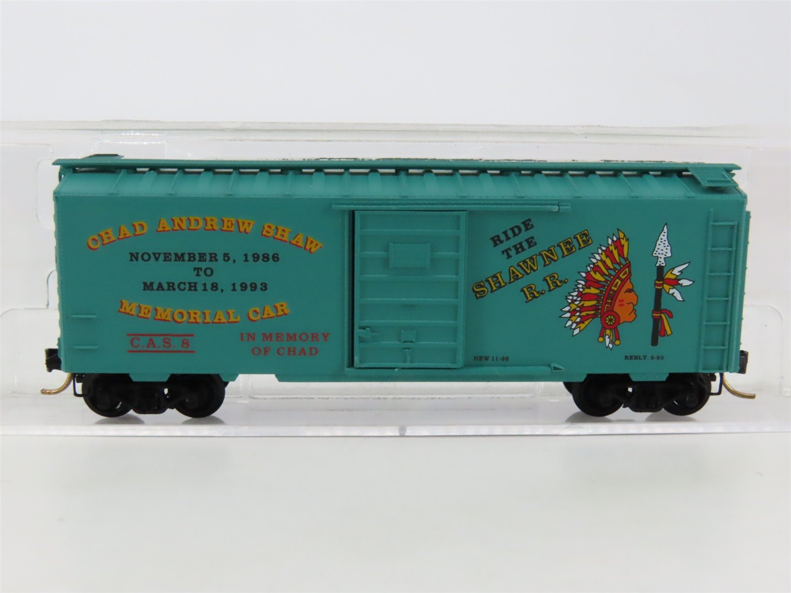 N Scale Micro-Trains MTL Special Run CAS Chad Andrew Shaw Memorial Box Car #8