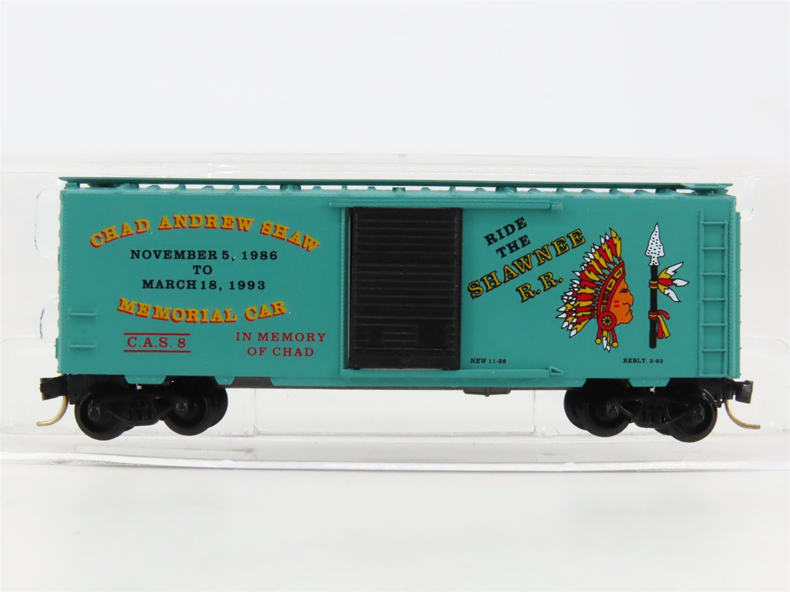 N Scale Micro-Trains MTL Special Run CAS Chad Andrew Shaw Memorial Box Car #8