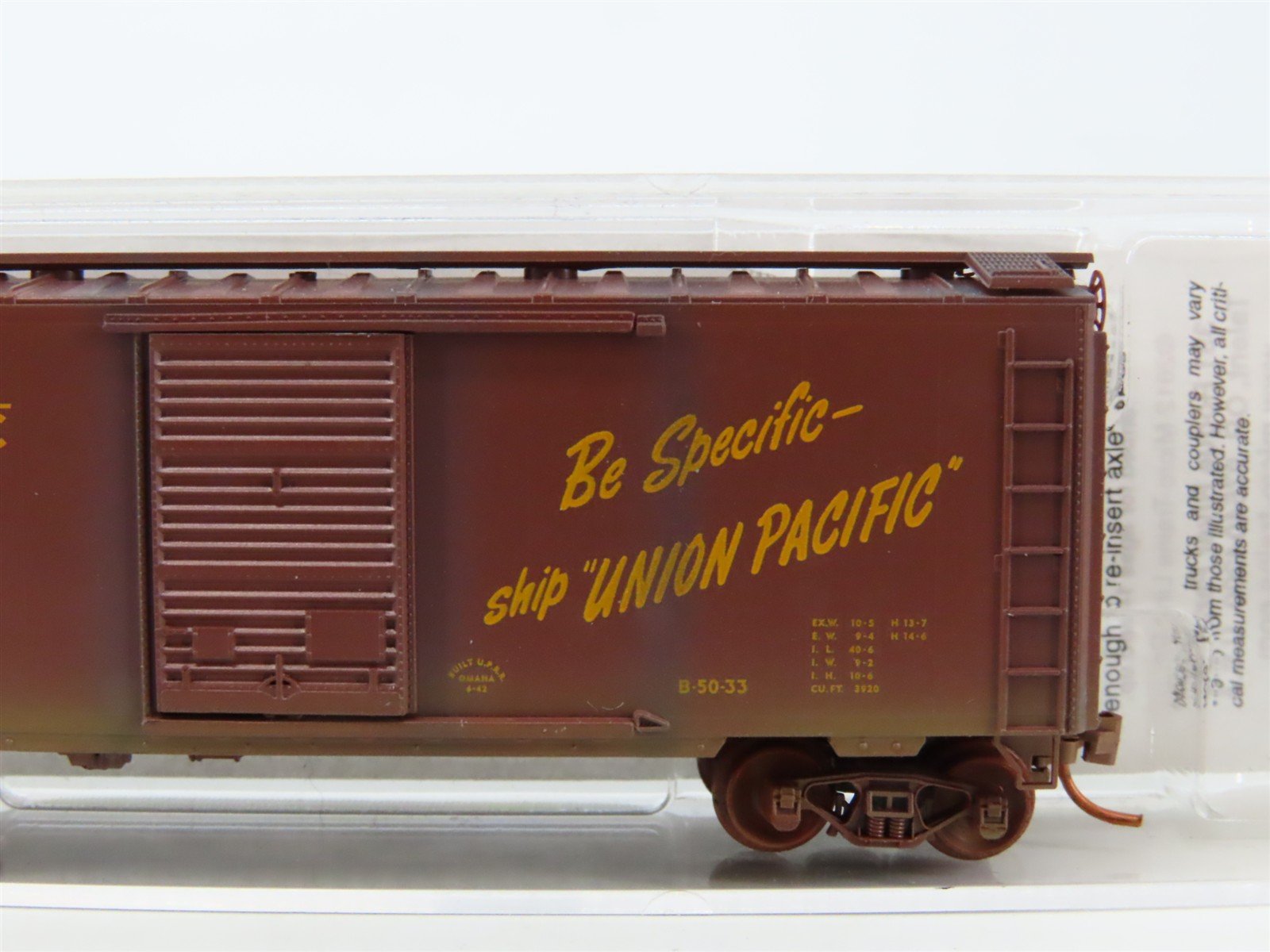N Scale Micro-Trains MTL 02050297 UP Union Pacific 40' Box Car #193434 Weathered