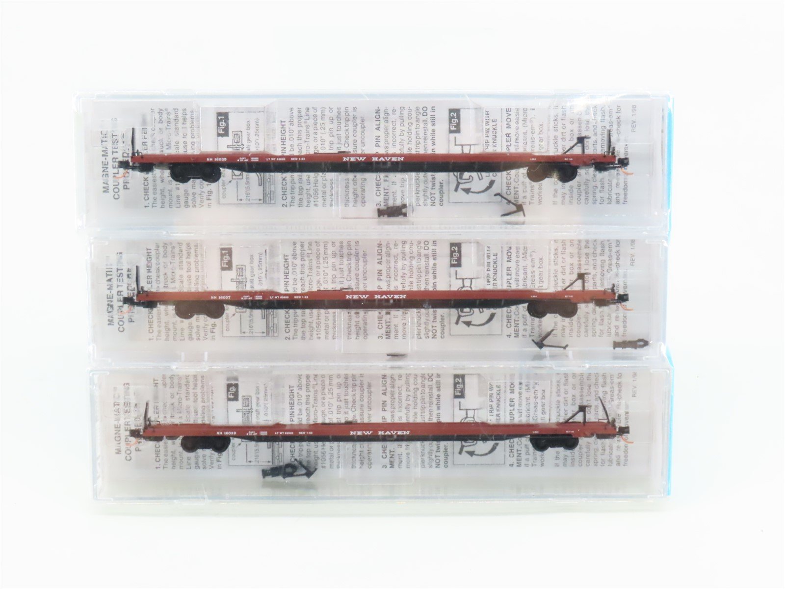N Micro-Trains MTL BLW 2000-7 NH New Haven 89' TOFC Flat Cars 3-Pack SEALED