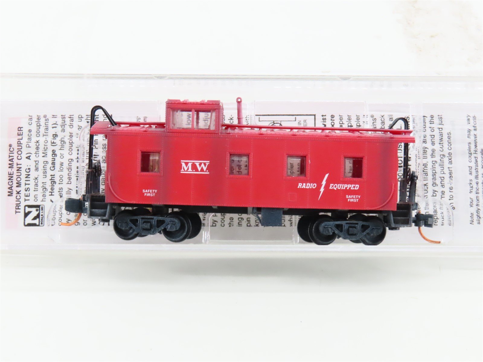 N Scale Micro-Trains MTL 10050070 MW Red Offset Cupola Caboose No# - Weathered