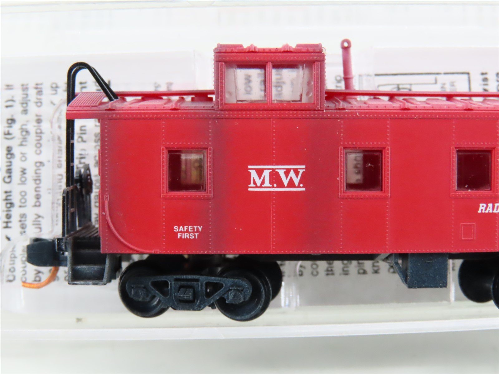 N Scale Micro-Trains MTL 10050070 MW Red Offset Cupola Caboose No# - Weathered