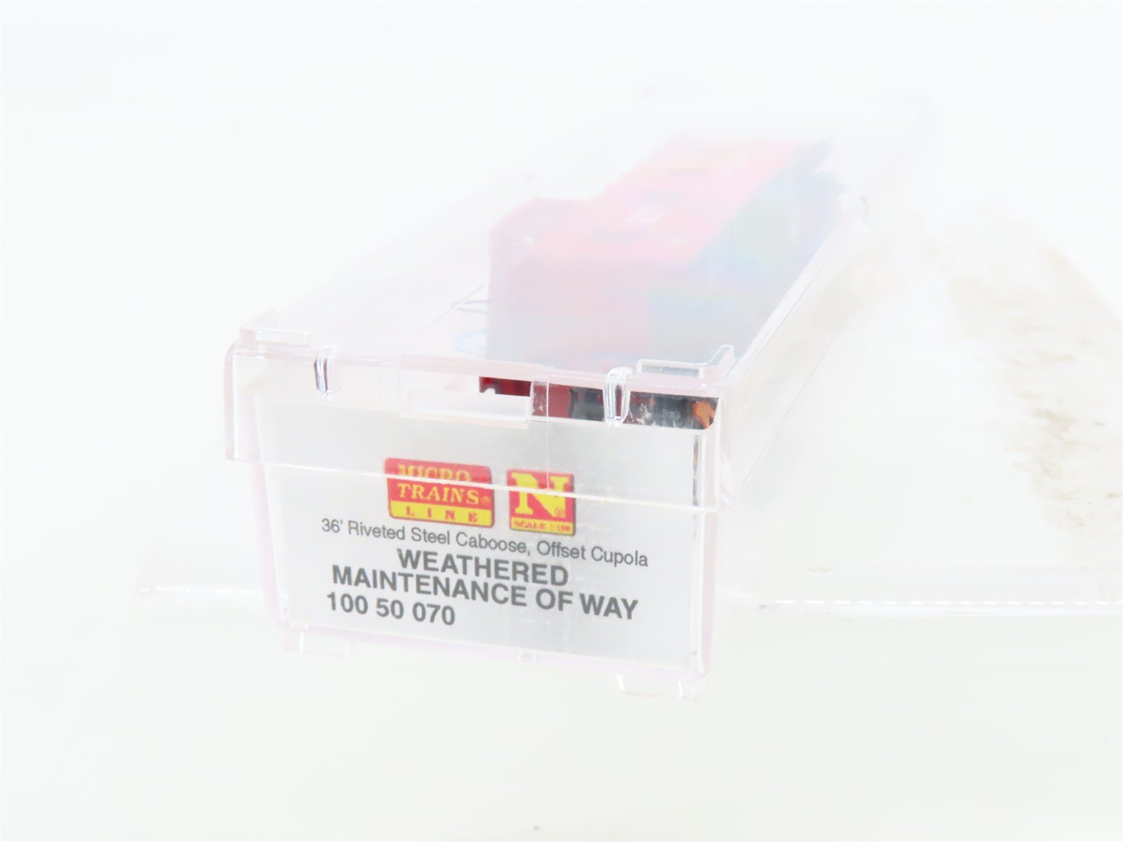 N Scale Micro-Trains MTL 10050070 MW Red Offset Cupola Caboose No# - Weathered