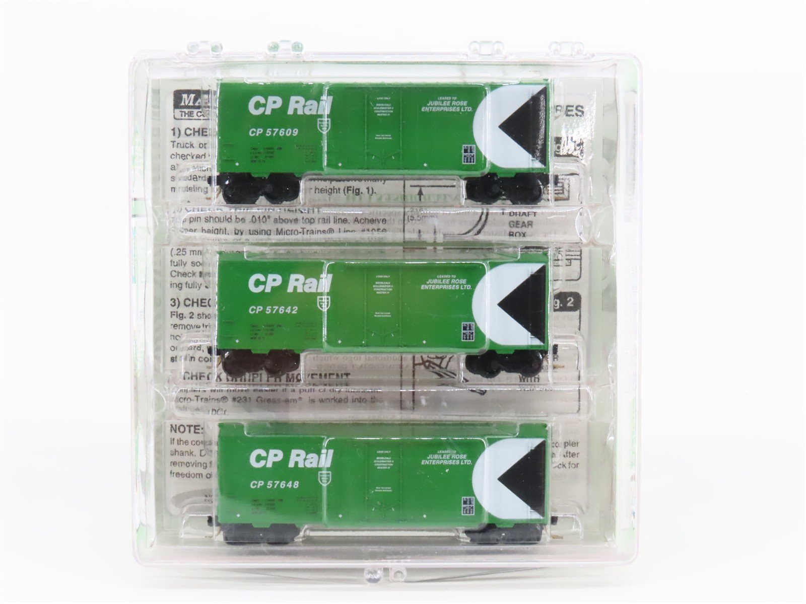 N Scale Micro-Trains MTL CP Rail / Jubilee Rose 40' Plug Door Box Cars 3-Pack #1