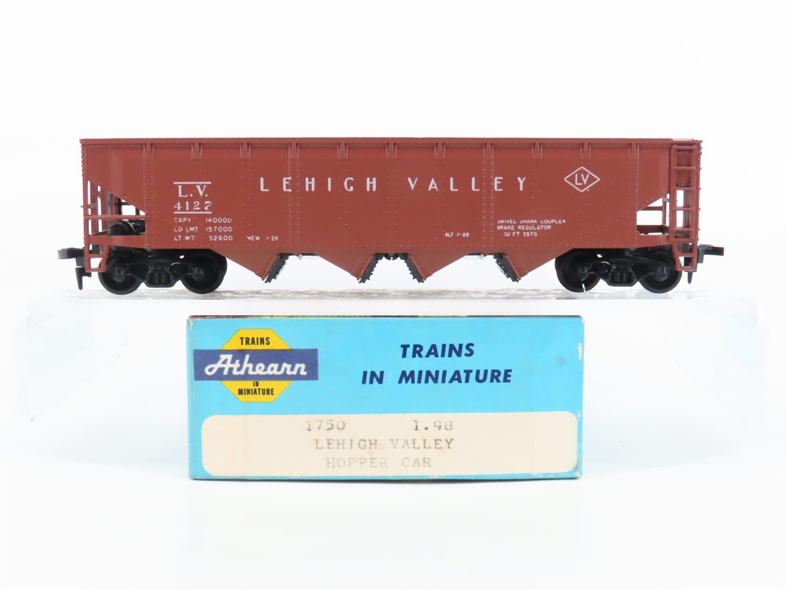 HO Scale Athearn 1750 LV Lehigh Valley Railroad 4-Bay Open Hopper #4127