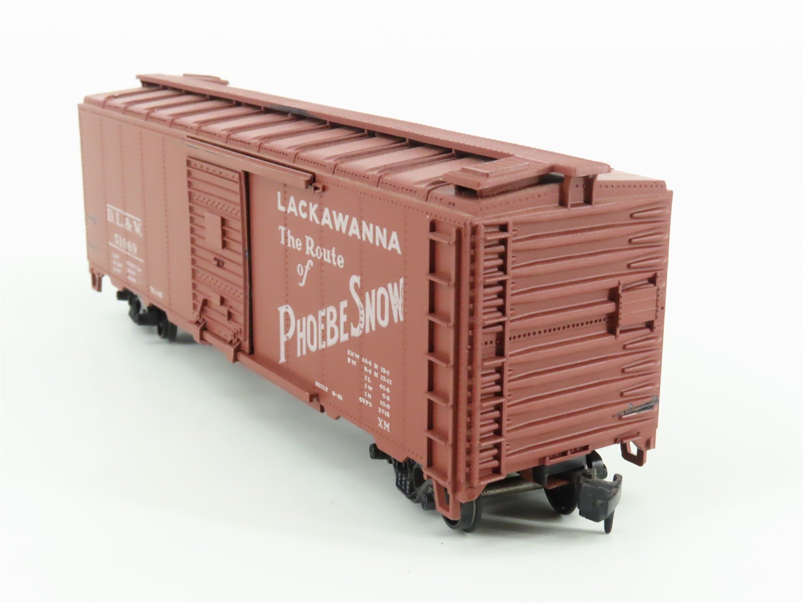 HO Scale Athearn 5008 DL&W Lackawanna Route of Phoebe Snow 40' Box Car #51969