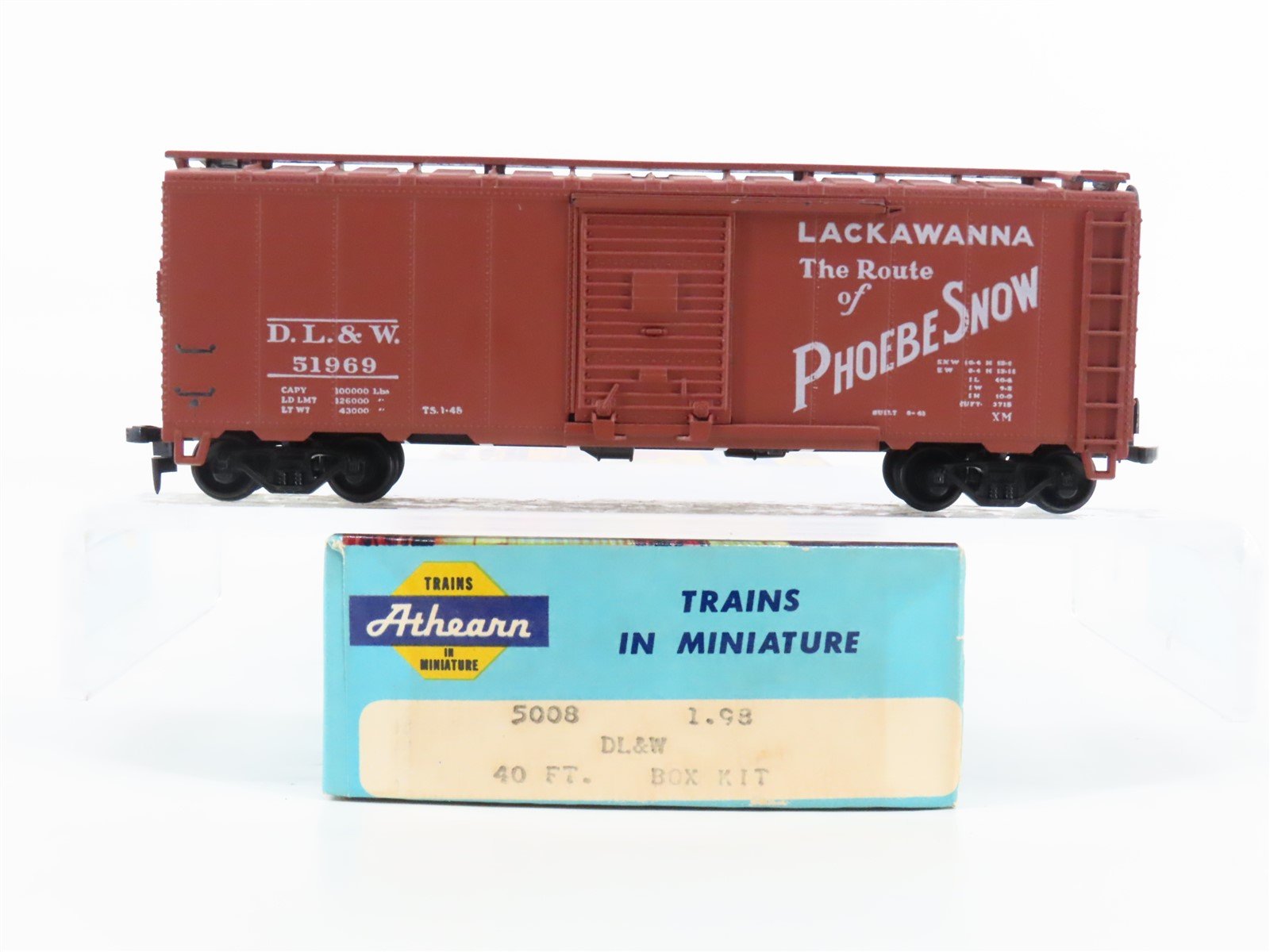 HO Athearn 5008 DL&W Lackawanna The Route of Phoebe Snow 40' Box Car #51969