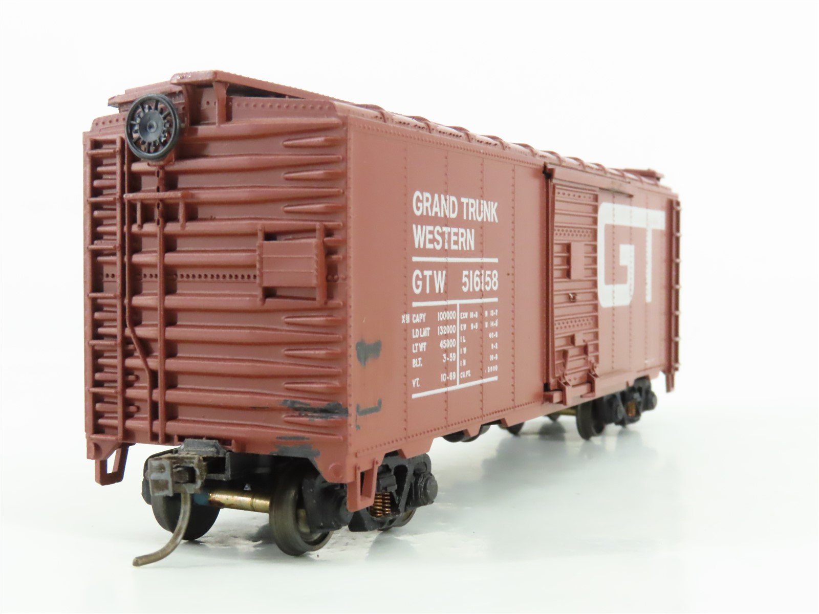 HO Scale Athearn 1211 GTW Grand Trunk Western 40' Single Door Box Car #516158