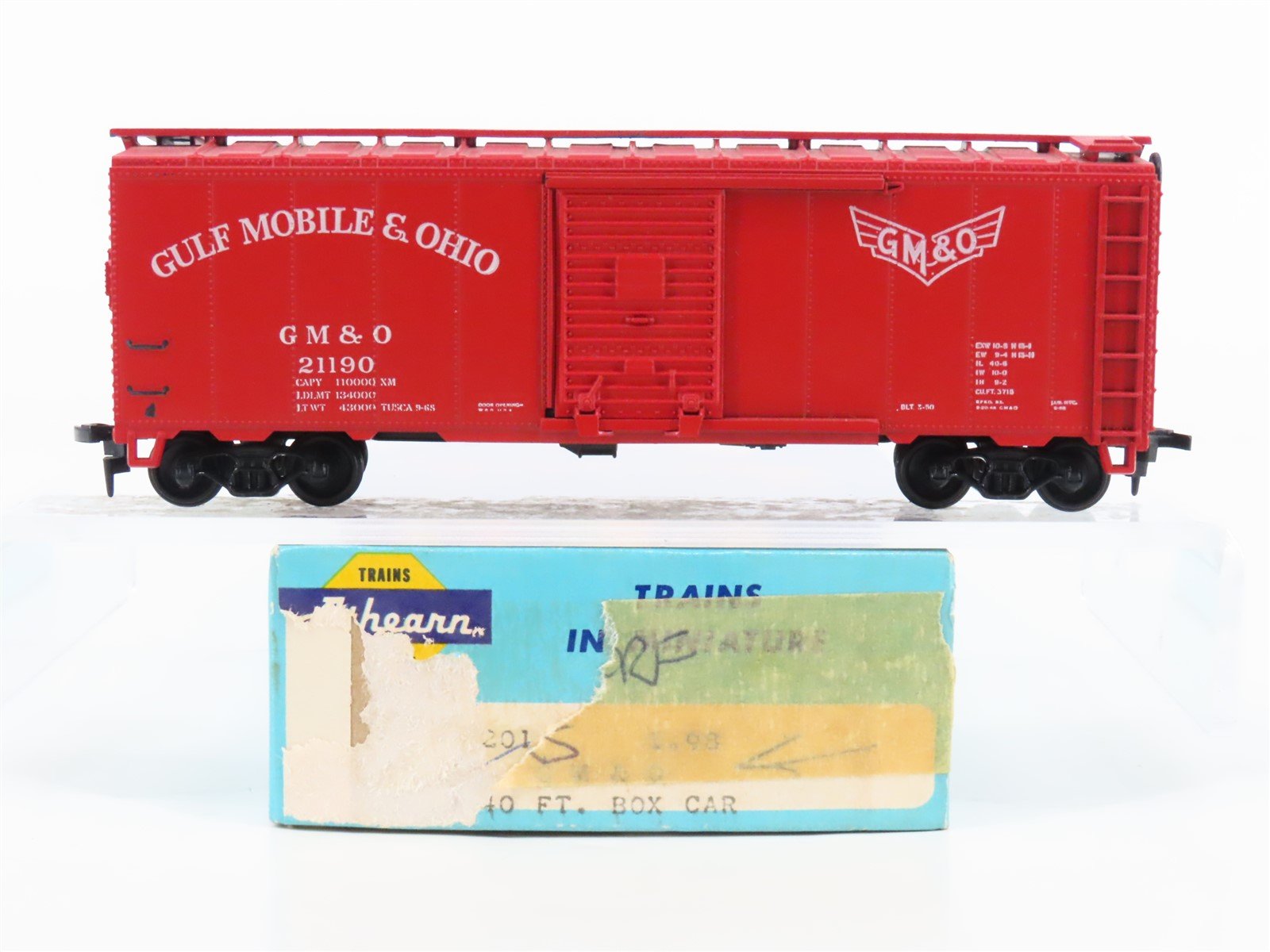 HO Scale Athearn 1201 GM&O Gulf Mobile & Ohio 40' Single Door Box Car #21190
