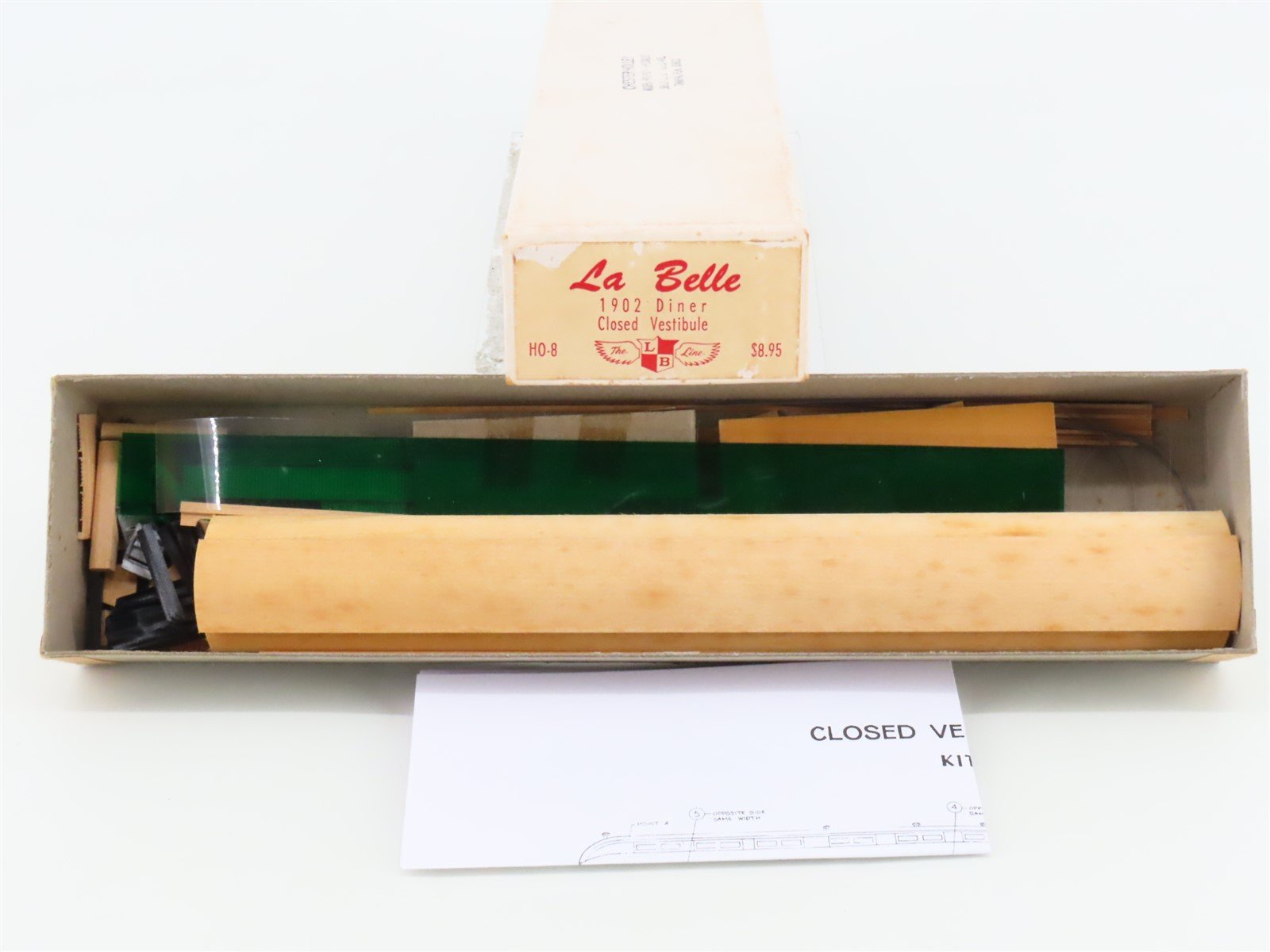 HO Scale La Belle Kit HO-8 Wood 1902 Closed Vestibule Diner Passenger Car