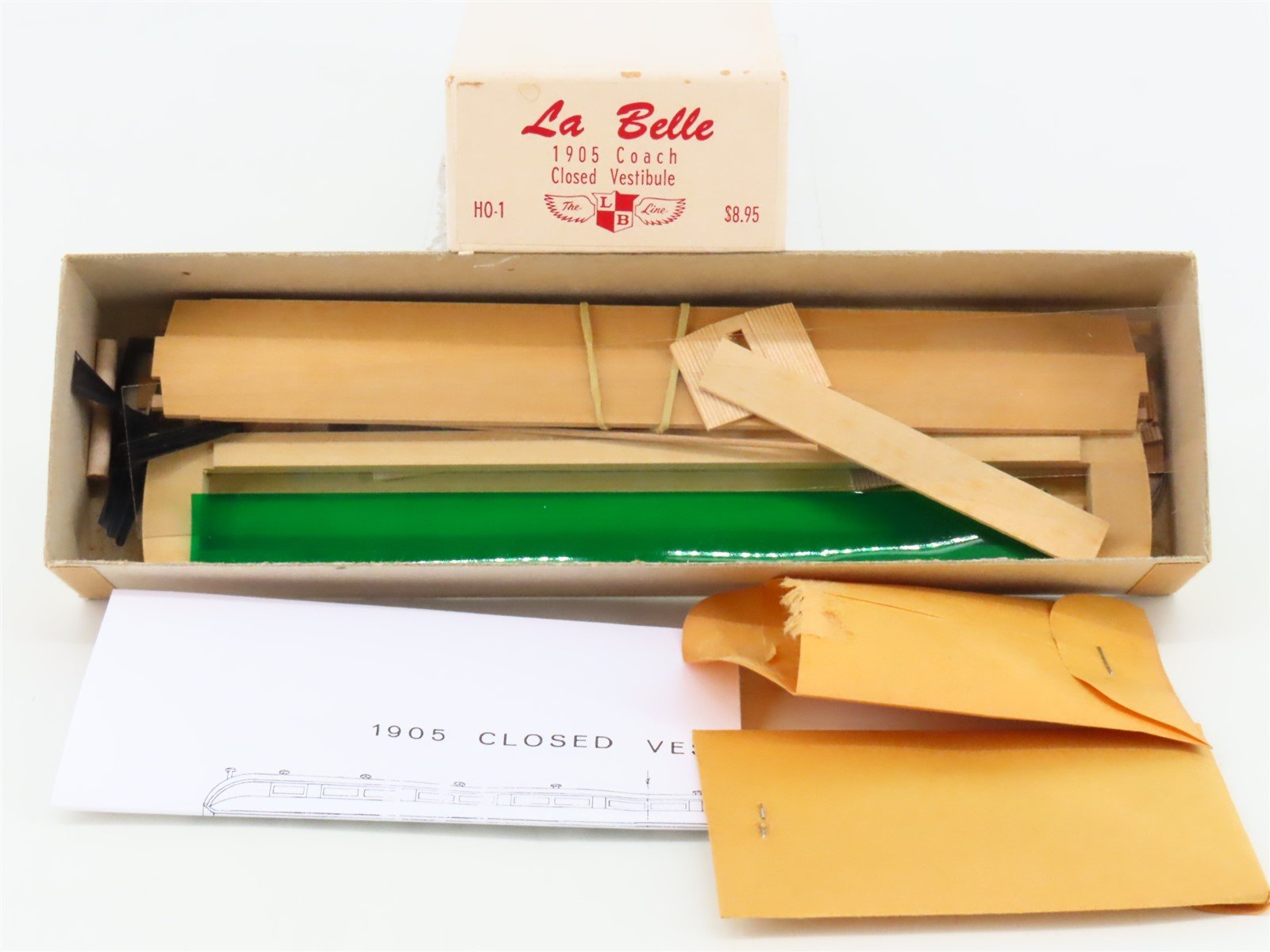 HO Scale La Belle Kit HO-1 Wood 1905 Closed Vestibule Coach Passenger Car