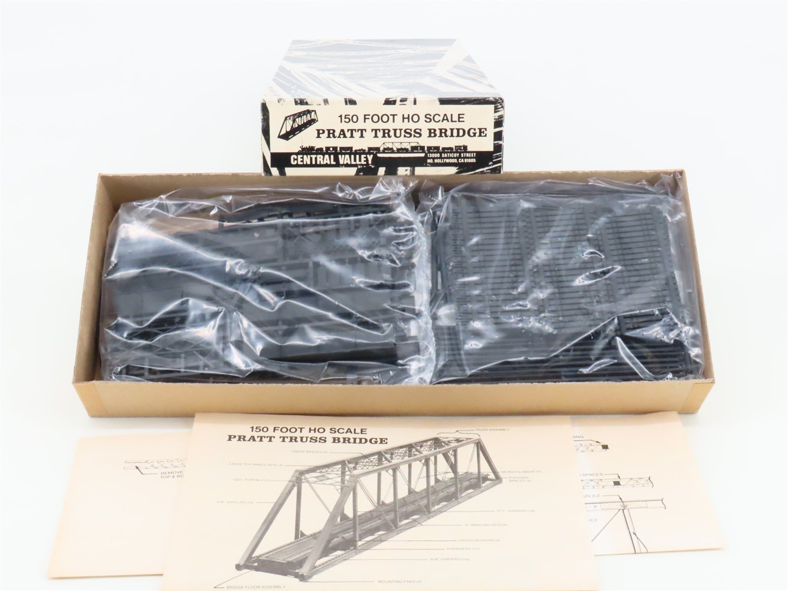 HO 1/87 Scale Central Valley Kit 150 Foot Pratt Truss Bridge