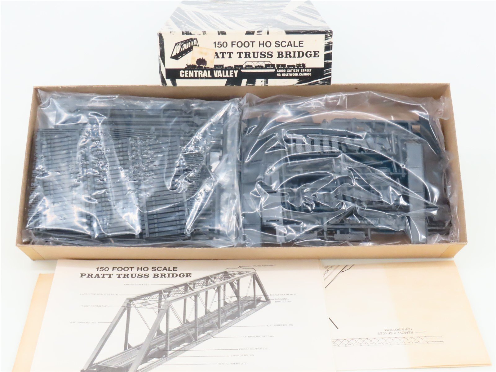 HO 1/87 Scale Central Valley Kit 150 Foot Pratt Truss Bridge