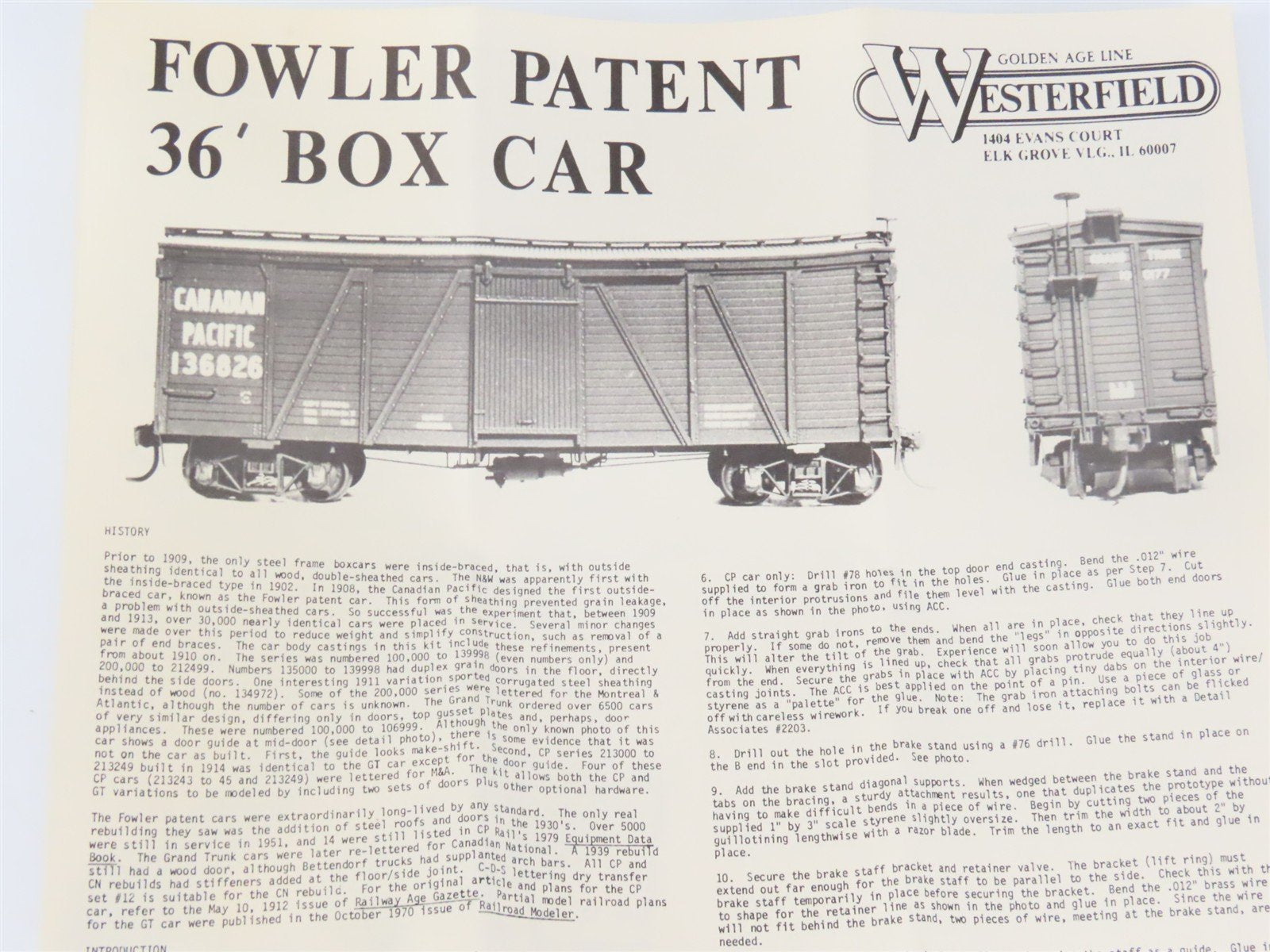 HO Scale Westerfield Kit 1500 Undecorated 36' Fowler Box Car