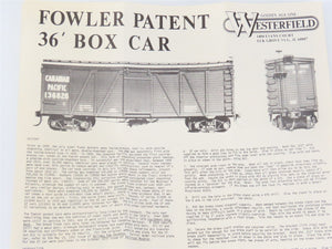 HO Scale Westerfield Kit 1500 Undecorated 36' Fowler Box Car