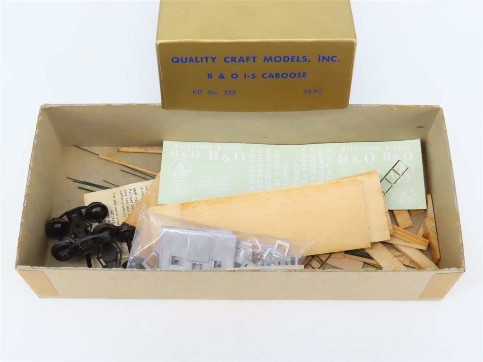HO Scale Quality Craft Models Kit 332 B&O Baltimore & Ohio Railroad Caboose
