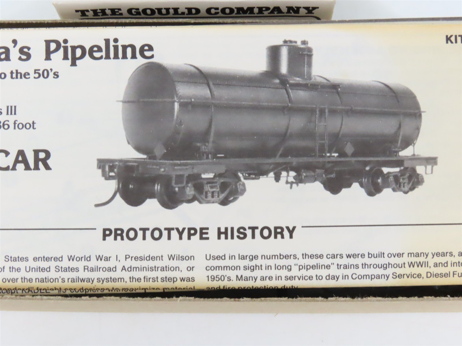HO Scale The Gould Company Kit 4020 Unpainted 10,000 Gallon Tank Car