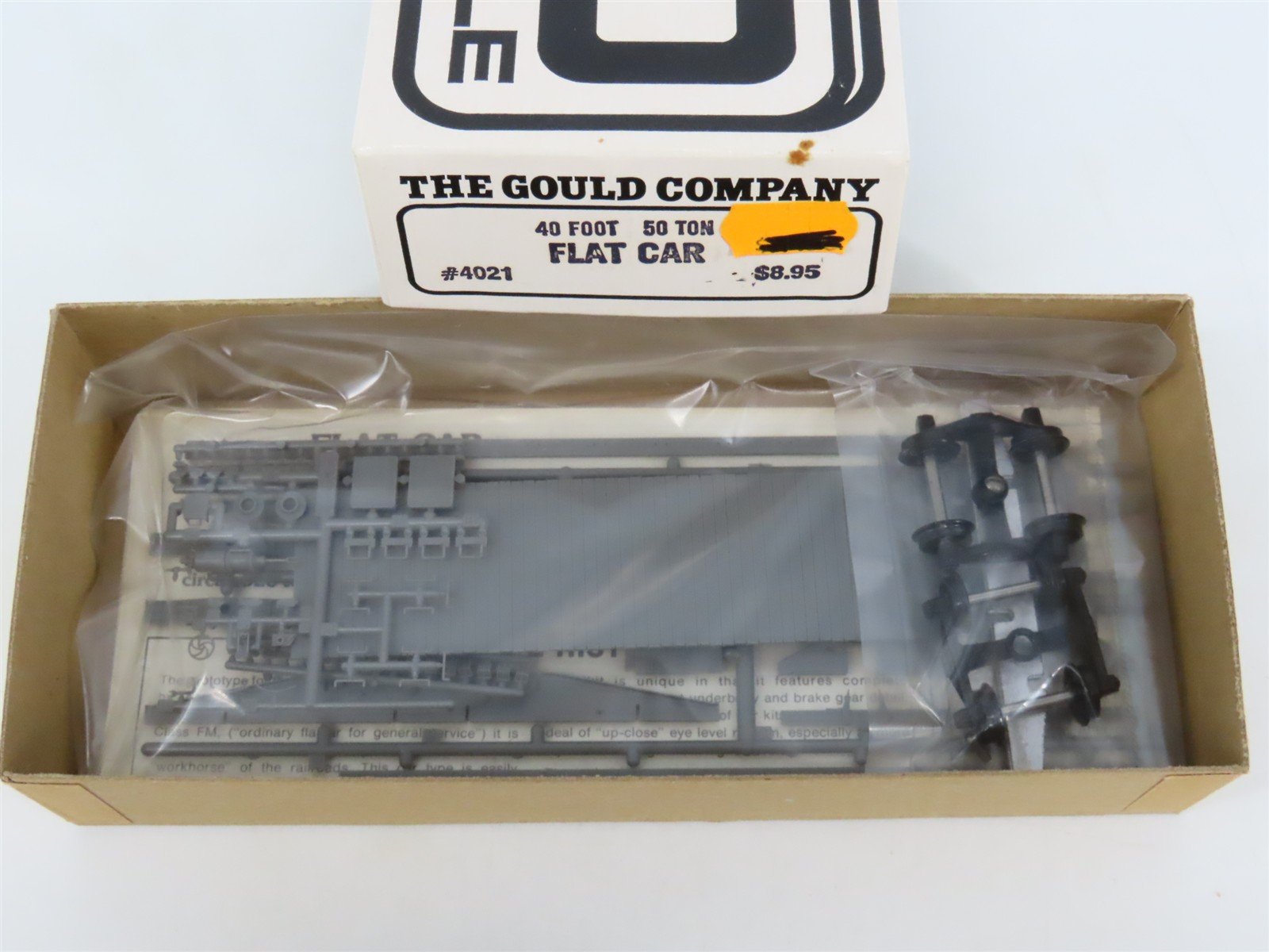 HO Scale The Gould Company Kit 4021 Unpainted 50 Ton 40' Flat Car