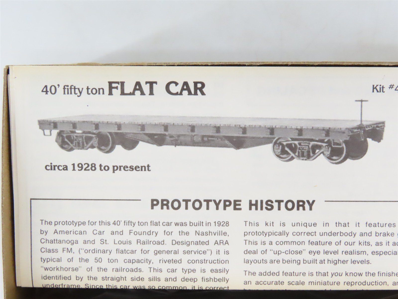 HO Scale The Gould Company Kit 4021 Unpainted 50 Ton 40' Flat Car