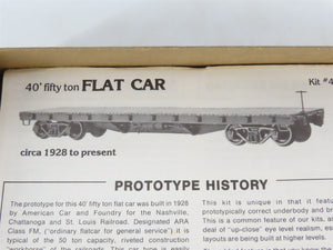 HO Scale The Gould Company Kit 4021 Unpainted 50 Ton 40' Flat Car