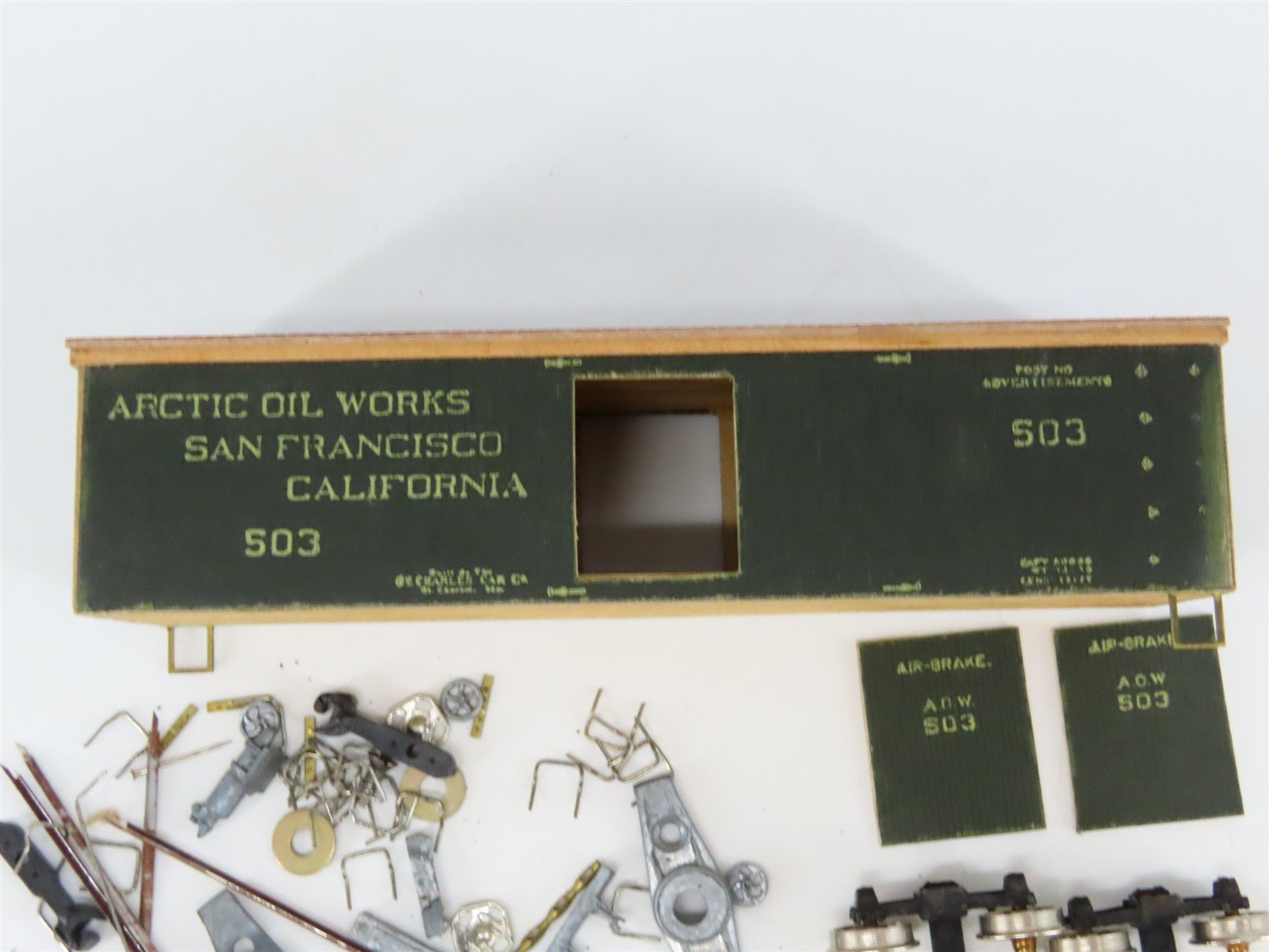 HO Central Valley Kit 910 AOW Arctic Oil Works Box Car #503 -Partially Assembled