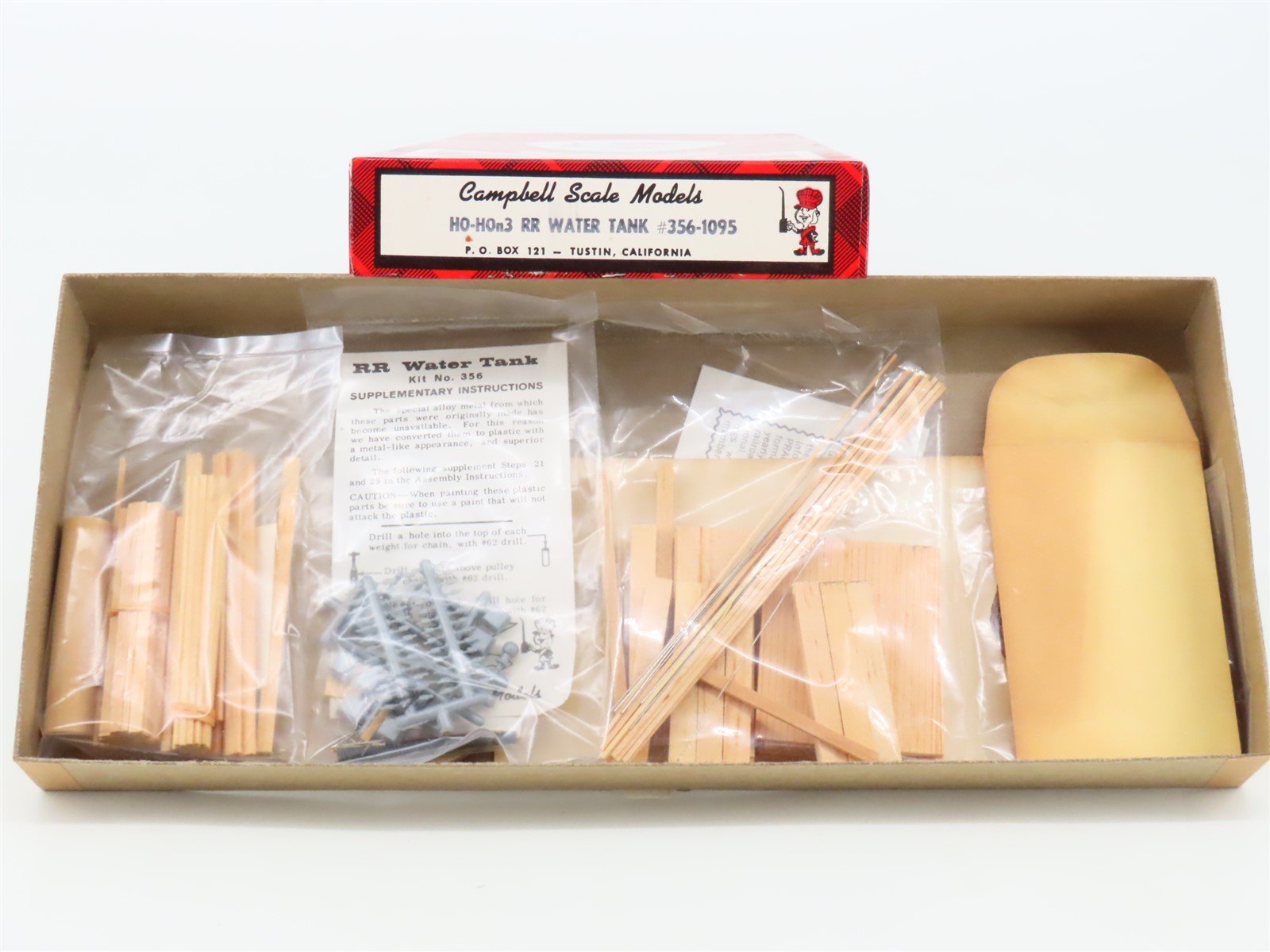HO/HOn3 Scale Campbell Scale Models Kit 356-1095 RR Water Tank