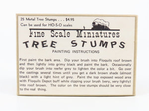 HO/S/O Scale Fine Scale Miniatures Unpainted Metal Tree Stumps 25-Pack