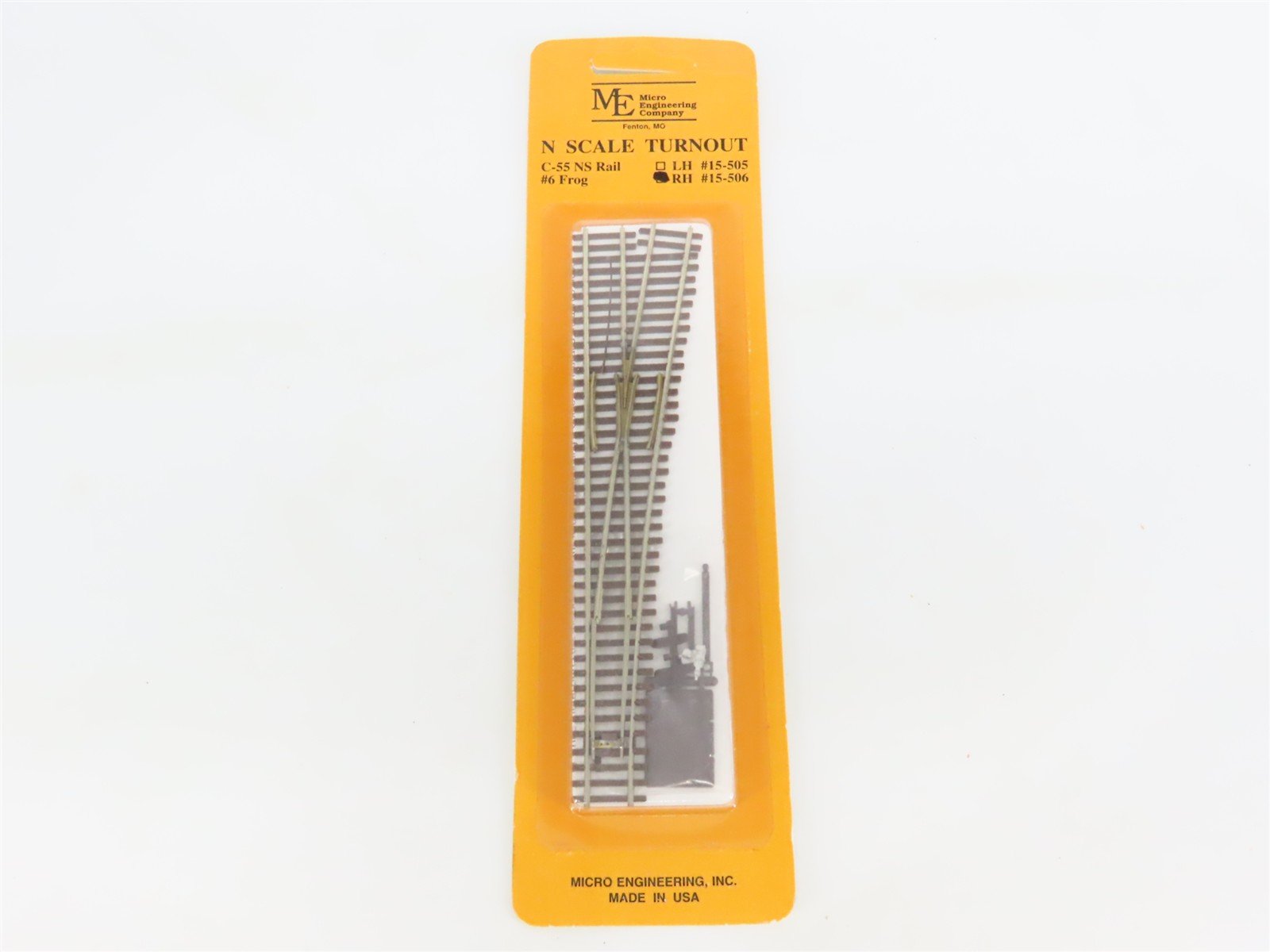N Scale Micro Engineering 15-506 Code 55 #6 Frog Right Hand Turnout Track Piece