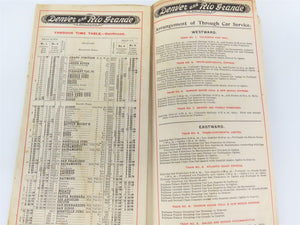 1893 DRGW Denver Rio Grande & Western Timetable