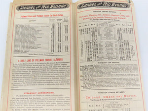 1893 DRGW Denver Rio Grande & Western Timetable