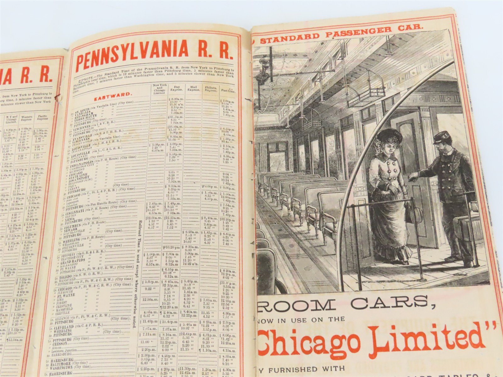 Sept 1883 PRR Pennsylvania Railroad Timetable