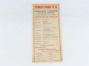 Sept 1883 PRR Pennsylvania Railroad Timetable