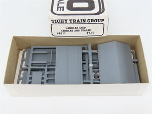 HO Scale Tichy 7011 Handcar Shed Building, Handcar & Trailer Kit