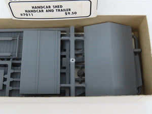 HO Scale Tichy 7011 Handcar Shed Building, Handcar & Trailer Kit