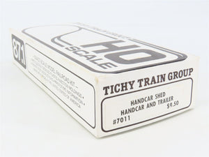 HO Scale Tichy 7011 Handcar Shed Building, Handcar & Trailer Kit