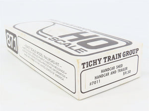 HO Scale Tichy 7011 Handcar Shed Building, Handcar & Trailer Kit