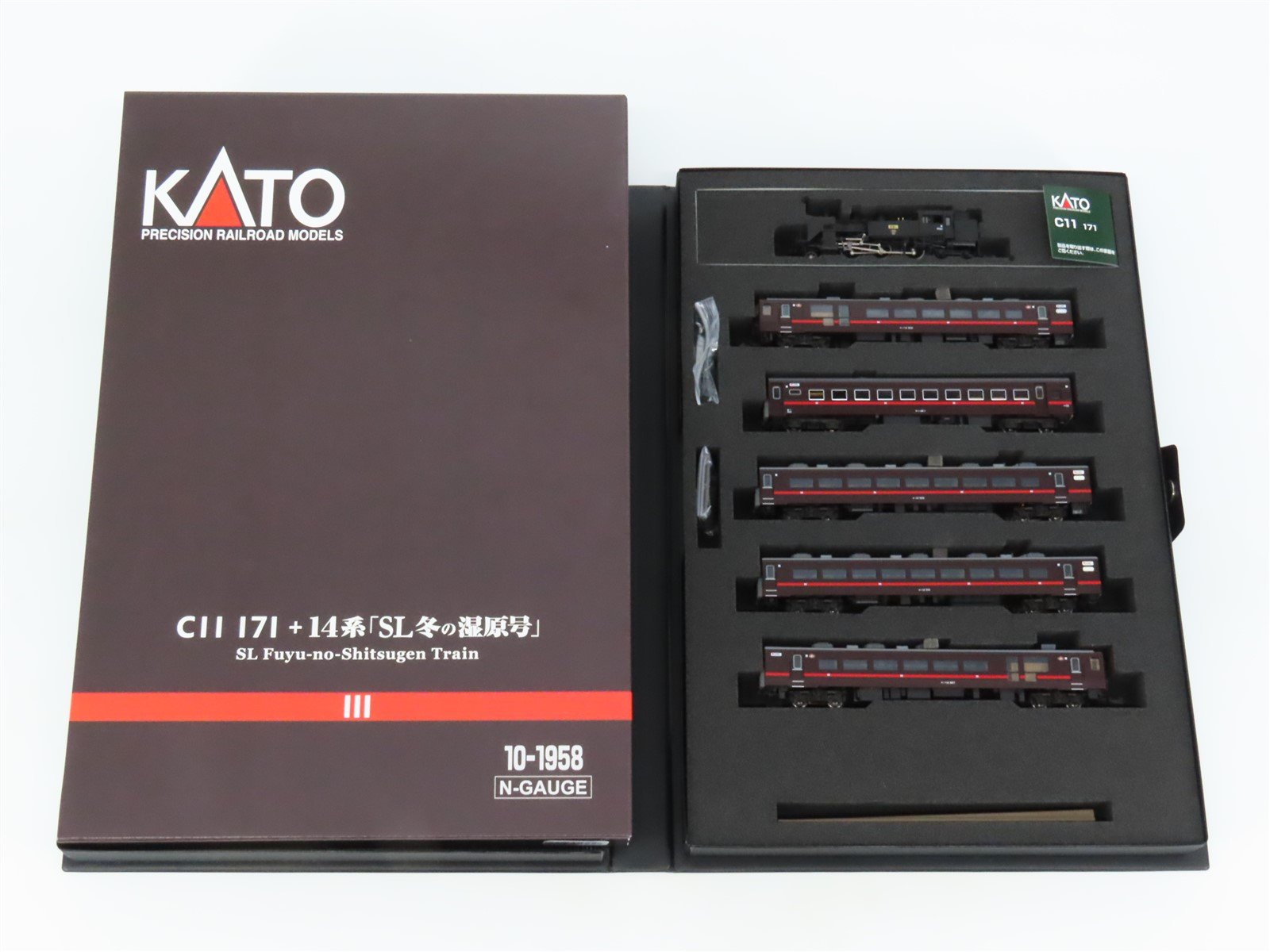 N KATO 10-1958 JR "SL Fuyu-no-Shitsugen" 2-6-4 C11 Steam Passenger Train Set