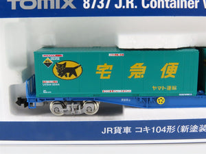N TOMIX 8737 JR Japan Freight Railway KOKI104 COFC Flat Car #1080 w/ Containers