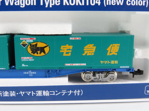 N TOMIX 8737 JR Japan Freight Railway KOKI104 COFC Flat Car #1080 w/ Containers