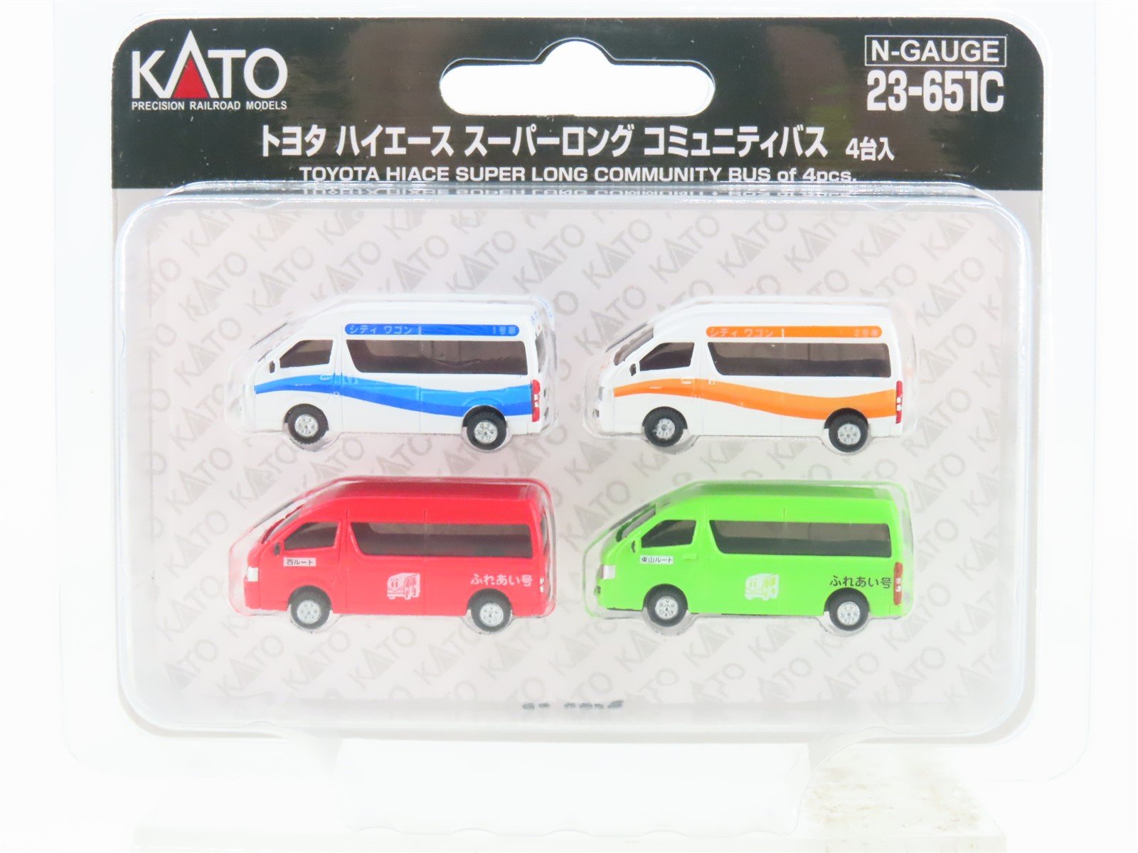 N 1/160 Scale KATO 23-651C Japanese Toyota Hiace Super Long Commuter Bus 4-Pack